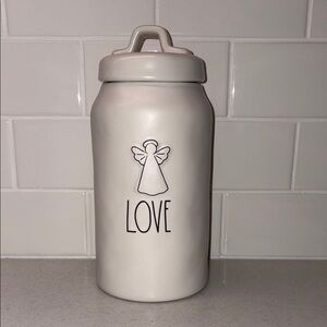 Rae Dunn Ceramic Love Canister - Cream